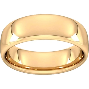 Goldsmiths 7mm Slight Court Heavy Wedding Ring In 9 Carat Yellow Gold - Ring Size Q