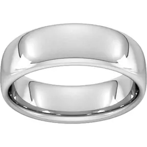 Goldsmiths 7mm Slight Court Heavy Wedding Ring In 18 Carat White Gold - Ring Size L