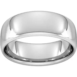 Goldsmiths 8mm Slight Court Heavy Wedding Ring In Sterling Silver - Ring Size G