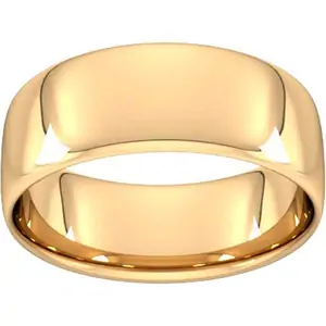 Goldsmiths 8mm Slight Court Standard Wedding Ring In 18 Carat Yellow Gold - Ring Size Y