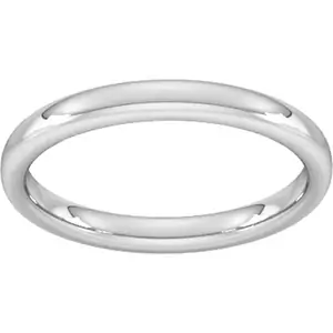 Goldsmiths 2.5mm Slight Court Heavy Wedding Ring In 9 Carat White Gold - Ring Size M