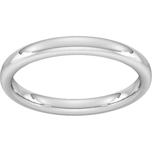 Goldsmiths 2.5mm Slight Court Heavy Wedding Ring In 18 Carat White Gold - Ring Size P
