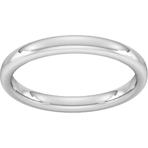 Goldsmiths 2.5mm Slight Court Heavy Wedding Ring In Platinum - Ring Size N