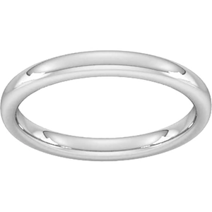 Goldsmiths 2.5mm Slight Court Heavy Wedding Ring In Sterling Silver - Ring Size O