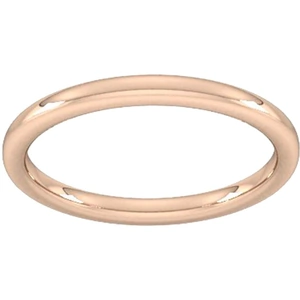Goldsmiths 2mm Slight Court Heavy Wedding Ring In 18 Carat Rose Gold - Ring Size L