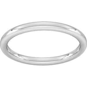 Goldsmiths 2mm Slight Court Heavy Wedding Ring In Platinum - Ring Size O