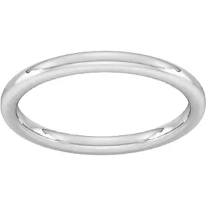 Goldsmiths 2mm Slight Court Heavy Wedding Ring In Sterling Silver - Ring Size T