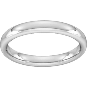 Goldsmiths 3mm Slight Court Heavy Wedding Ring In 9 Carat White Gold - Ring Size K