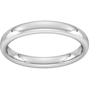 Goldsmiths 3mm Slight Court Heavy Wedding Ring In 950 Palladium - Ring Size J