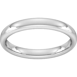 Goldsmiths 3mm Slight Court Heavy Wedding Ring In Sterling Silver - Ring Size M
