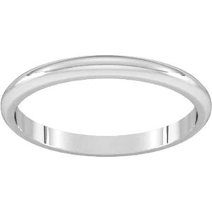 Goldsmiths 2mm D Shape Standard Wedding Ring In Platinum - Ring Size P