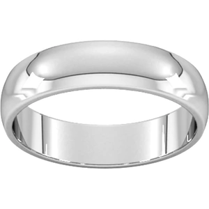 Goldsmiths 5mm D Shape Standard Wedding Ring In 9 Carat White Gold - Ring Size P