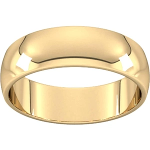 Goldsmiths 6mm D Shape Standard Wedding Ring In 18 Carat Yellow Gold - Ring Size Y
