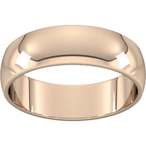 Goldsmiths 6mm D Shape Standard Wedding Ring In 18 Carat Rose Gold - Ring Size R