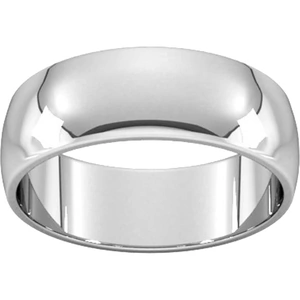 Goldsmiths 7mm D Shape Standard Wedding Ring In 950 Palladium - Ring Size V