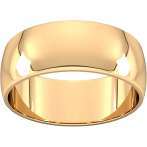 Goldsmiths 8mm D Shape Standard Wedding Ring In 18 Carat Yellow Gold - Ring Size P
