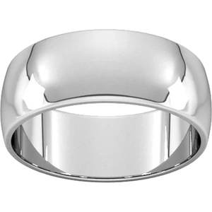 Goldsmiths 8mm D Shape Standard Wedding Ring In Platinum - Ring Size T