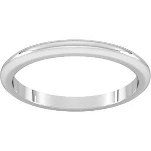 Goldsmiths 2mm D Shape Heavy Wedding Ring In 18 Carat White Gold - Ring Size P