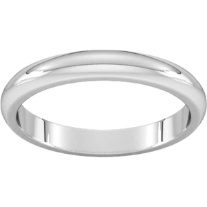 Goldsmiths 3mm D Shape Heavy Wedding Ring In 9 Carat White Gold - Ring Size M