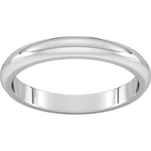 Goldsmiths 3mm D Shape Heavy Wedding Ring In Sterling Silver - Ring Size P