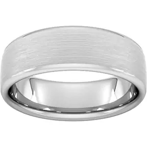 Goldsmiths 7mm D Shape Heavy Matt Finished Wedding Ring In 950 Palladium - Ring Size S