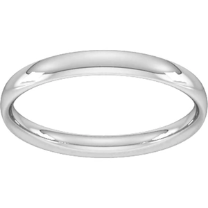 Goldsmiths 2.5mm Traditional Court Standard Wedding Ring In 18 Carat White Gold - Ring Size J