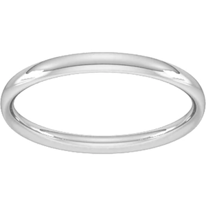 Goldsmiths 2mm Traditional Court Standard Wedding Ring In 9 Carat White Gold - Ring Size K