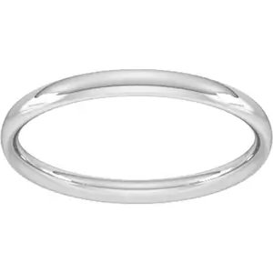Goldsmiths 2mm Traditional Court Standard Wedding Ring In 18 Carat White Gold - Ring Size T