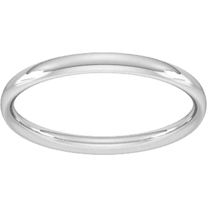 Goldsmiths 2mm Traditional Court Standard Wedding Ring In 18 Carat White Gold - Ring Size U