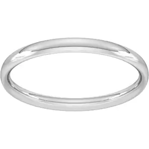 Goldsmiths 2mm Traditional Court Standard Wedding Ring In Sterling Silver - Ring Size Z