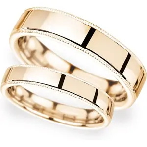 Goldsmiths 2mm Traditional Court Standard Milgrain Edge Wedding Ring In 9 Carat Rose Gold - Ring Size L