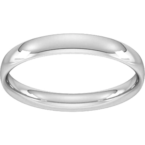 Goldsmiths 3mm Traditional Court Standard Wedding Ring In 9 Carat White Gold - Ring Size N