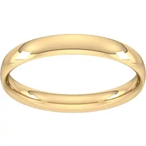 Goldsmiths 3mm Traditional Court Standard Wedding Ring In 18 Carat Yellow Gold - Ring Size U