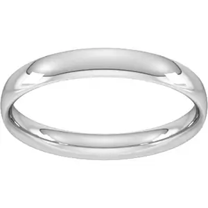Goldsmiths 3mm Traditional Court Standard Wedding Ring In Sterling Silver - Ring Size G