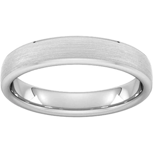Goldsmiths 4mm Traditional Court Standard Polished Chamfered Edges With Matt Centre Wedding Ring In 9 Carat White Gold - Ring Size P