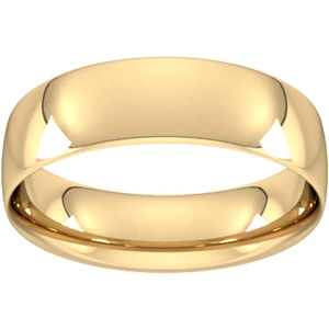 Goldsmiths 6mm Traditional Court Standard Wedding Ring In 9 Carat Yellow Gold - Ring Size R