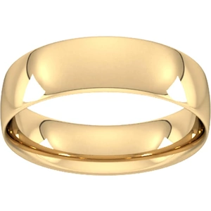 Goldsmiths 6mm Traditional Court Standard Wedding Ring In 18 Carat Yellow Gold - Ring Size T