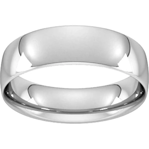 Goldsmiths 6mm Traditional Court Standard Wedding Ring In 950 Palladium - Ring Size T