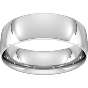 Goldsmiths 7mm Traditional Court Standard Wedding Ring In 18 Carat White Gold - Ring Size S