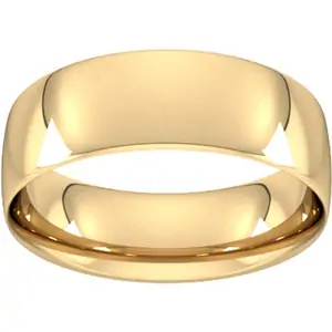 Goldsmiths 7mm Traditional Court Standard Wedding Ring In 18 Carat Yellow Gold - Ring Size L