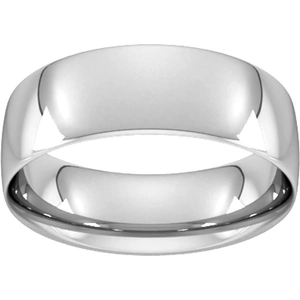 Goldsmiths 7mm Traditional Court Standard Wedding Ring In Sterling Silver - Ring Size V