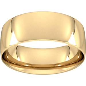 Goldsmiths 8mm Traditional Court Standard Wedding Ring In 18 Carat Yellow Gold - Ring Size V