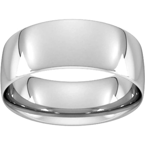 Goldsmiths 8mm Traditional Court Standard Wedding Ring In Platinum - Ring Size V