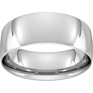 Goldsmiths 8mm Traditional Court Standard Wedding Ring In Sterling Silver - Ring Size G