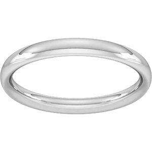 Goldsmiths 2.5mm Traditional Court Heavy Wedding Ring In 18 Carat White Gold - Ring Size K