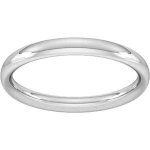 Goldsmiths 2.5mm Traditional Court Heavy Wedding Ring In 950 Palladium - Ring Size N