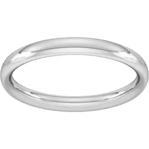Goldsmiths 2.5mm Traditional Court Heavy Wedding Ring In 950 Palladium - Ring Size Y