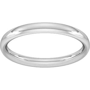 Goldsmiths 2.5mm Traditional Court Heavy Wedding Ring In Sterling Silver - Ring Size L