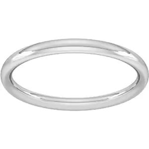 Goldsmiths 2mm Traditional Court Heavy Wedding Ring In 18 Carat White Gold - Ring Size V