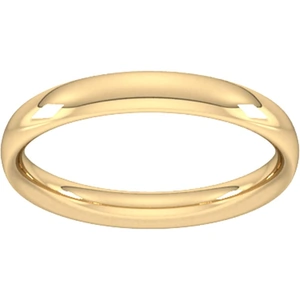 Goldsmiths 3mm Traditional Court Heavy Wedding Ring In 18 Carat Yellow Gold - Ring Size M